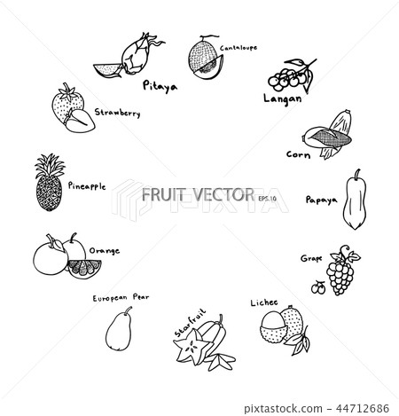 vegetable sketch in black doodle drawing 44712686