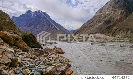 Landscape of K2 trekking trail in Karakoram range, Landscape of K2 trekking trail in Karakoram range, 44714272
