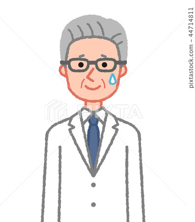 A man in a white coat who smiles A man in a white coat who smiles 44714811