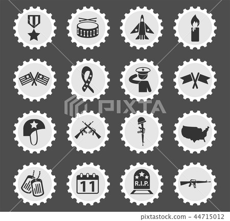 veterans day icon set 44715012