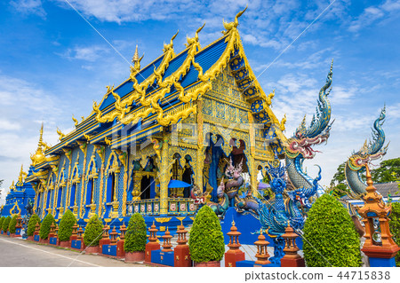 Wat Rong Sua Ten temple with blue sky background,  44715838