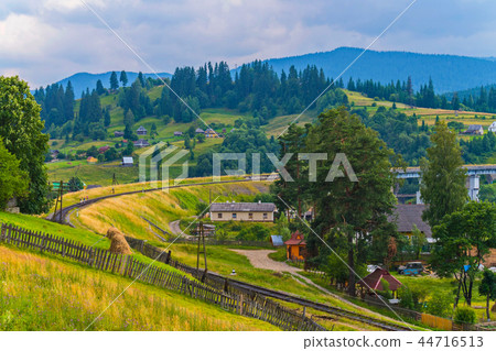 A village with beautiful houses and beautiful natu A village with beautiful houses and beautiful natu 44716513