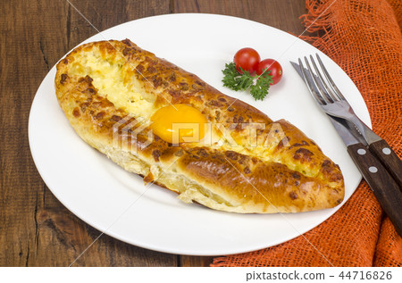 Hot ajarian khachapuri, Georgian cuisine 44716826