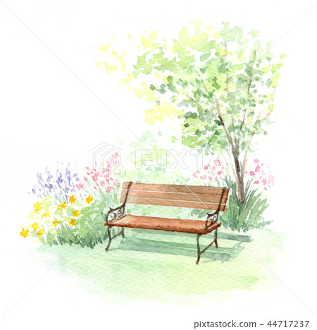 插图素材: 花园长椅水彩 查看全部