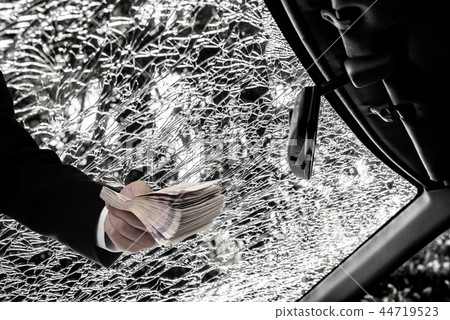 Businessman claim money from car insurance Businessman claim money from car insurance 44719523