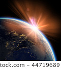 Earth view from space or spacestation orbit sunset 44719689