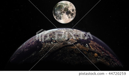 Full moon above the metropolitan area of New York Full moon above the metropolitan area of New York 44720259