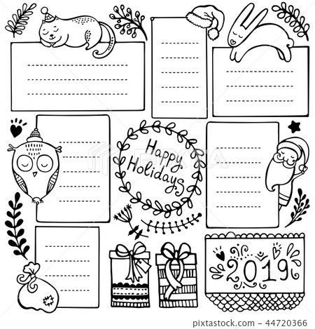 Bullet journal hand drawn vector element 44720366