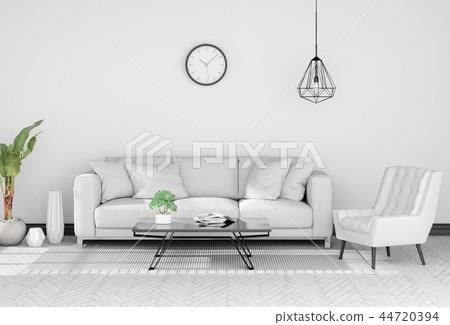 Living room interior in modern style, 3d render 44720394