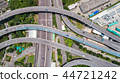Aerial view highway road network connection. 44721242