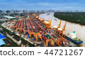 Container ship and container warehouse 44721267