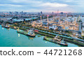 Aerial view Oil refinery factory and ship tanker  44721268