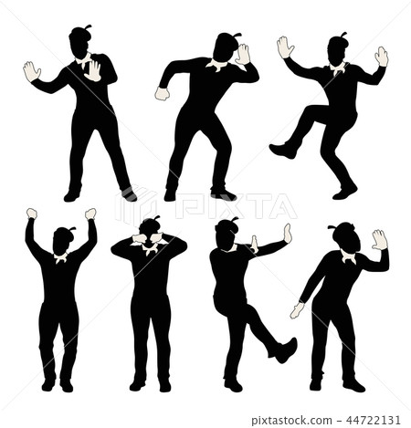 man mime silhouette set man mime silhouette set 44722131