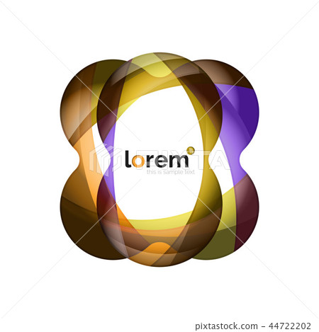 Abstract geometric logo design, overlapping shapes 44722202