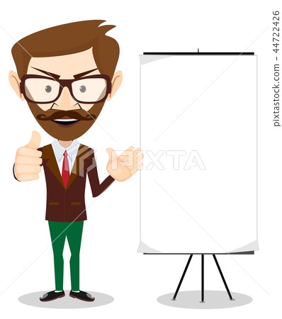 Business teacher standing in front of whiteboard 44722426