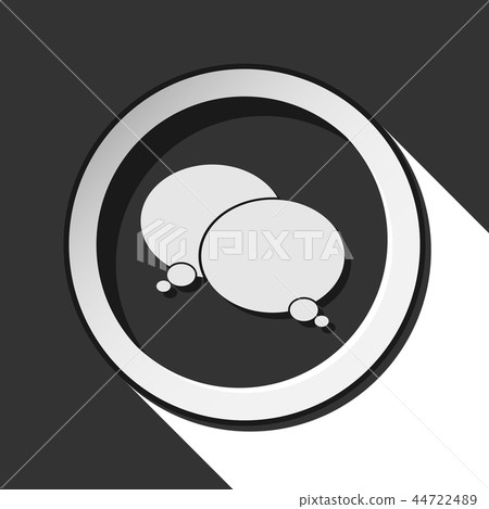 black and white round with two speech bubbles icon black and white round with two speech bubbles icon 44722489