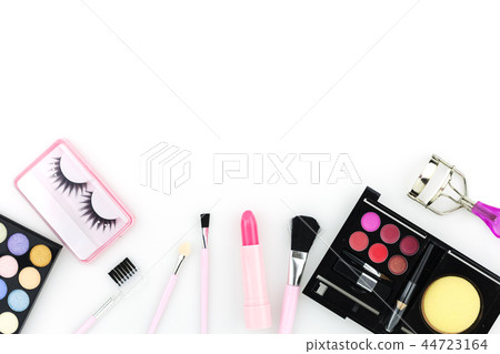 Cosmetics set for women isolated on white Cosmetics set for women isolated on white 44723164