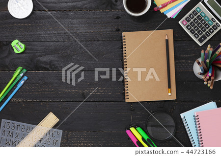 Education School supplies on blackboard Education School supplies on blackboard 44723166