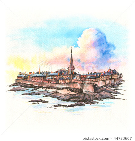 Medieval fortress Saint-Malo, Brittany, France Medieval fortress Saint-Malo, Brittany, France 44723607