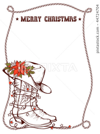 Western Christmas greeting card Western Christmas greeting card 44724704