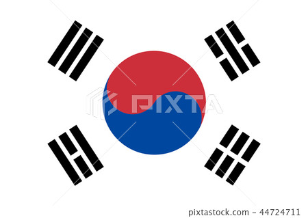 Flag of South Korea in  in official rate and Color 44724711