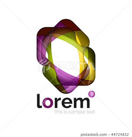 Abstract geometric logo created with overlapping smooth shapes 44724832