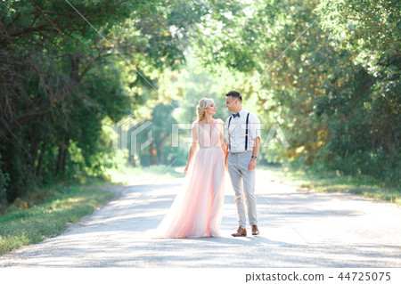 wedding couple on the nature in summer day. 44725075