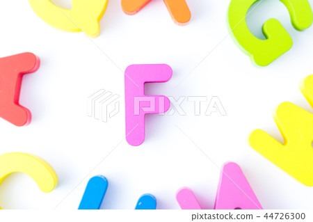 F letters in English made from wood bright colors. F letters in English made from wood bright colors. 44726300