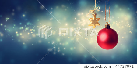 Christmas star and bauble ornaments Christmas star and bauble ornaments 44727071