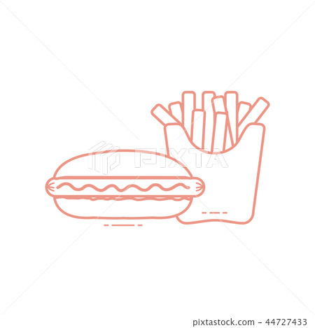 French fries and hot dogs Harmful eating habits. French fries and hot dogs Harmful eating habits. 44727433