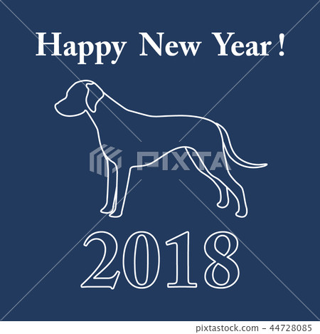 Dalmatian silhouette and inscription happy new 44728085