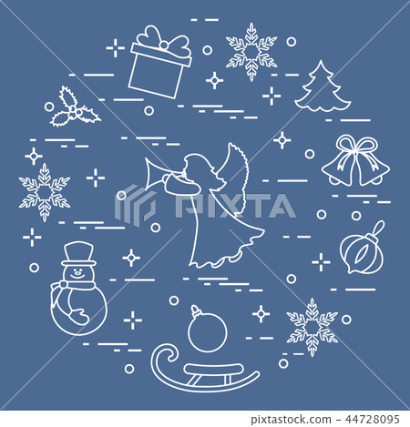 New Year and Christmas symbols 44728095