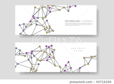 Minimalistic abstract technology connection design and business templates with lines and dots Minimalistic abstract technology connection design and business templates with lines and dots 44728269