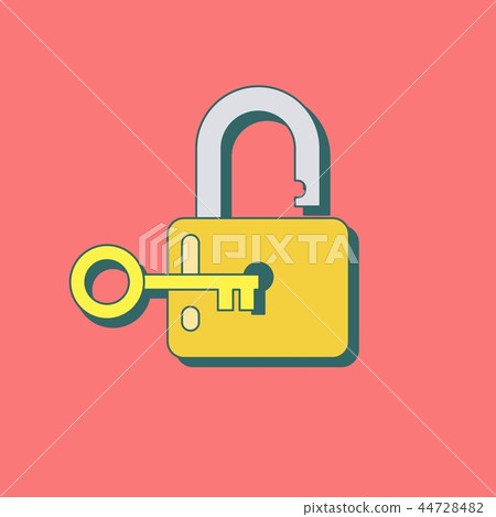 Lock open in flat style. Lock open in flat style. 44728482