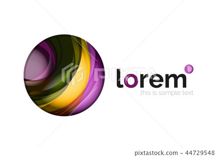 Abstract geometric logo created with overlapping smooth shapes 44729548
