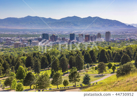 Salt Lake City Views with buildings and trees Salt Lake City Views with buildings and trees 44730952