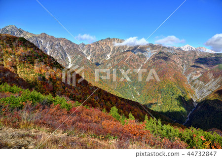 Nagano Prefecture Hakuba Village Goryudake mountain climbing Northern Alps seen from Kotomi trekking course Nagano Prefecture Hakuba Village Goryudake mountain climbing Northern Alps seen from Kotomi trekking course 44732847