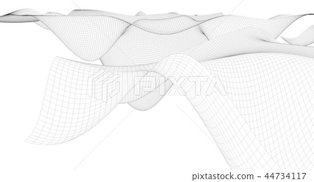 Abstract terrain wireframe landscape background. 44734117