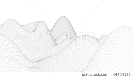 Abstract terrain wireframe landscape background. 44734121
