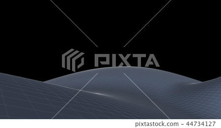Abstract terrain wireframe landscape background. 44734127