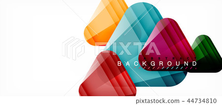 Glass triangles modern geometric composition, abstract background 44734810