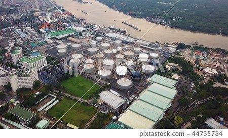 Aerial view of Petroleum's oil refinery in industrial engineerin 44735784