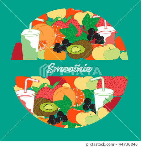 Smoothie and ingredients for making smoothie Smoothie and ingredients for making smoothie 44736846