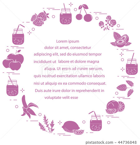 Jar with smoothies and ingredients for smoothie Jar with smoothies and ingredients for smoothie 44736848