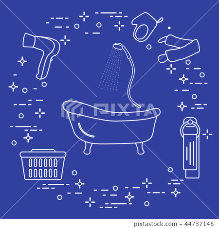 Bath, shower, dryer, washcloths, towel, basket Bath, shower, dryer, washcloths, towel, basket 44737148