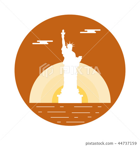 Statue of Liberty, sun and clouds New York Statue of Liberty, sun and clouds New York 44737159