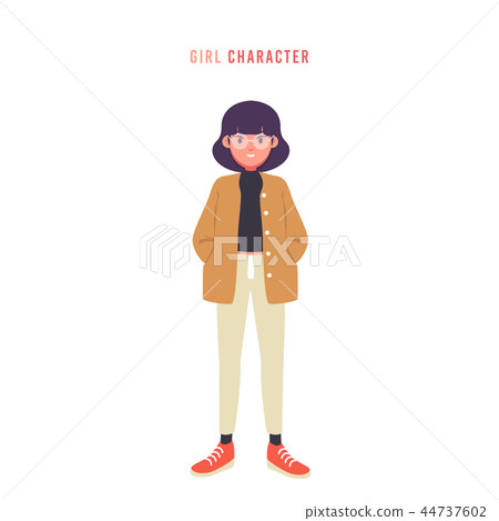 Glasses girls in trendy clothing style character Glasses girls in trendy clothing style character 44737602