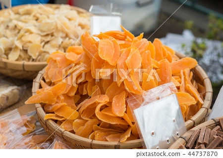 Dried fruits on display at a japanese market 44737870