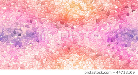 鮮豔細緻的彩色幾何馬賽克磚特寫材質紋理背景，正視圖（無縫接圖，高分辨率 3D CG 渲染∕著色插圖） 44738109