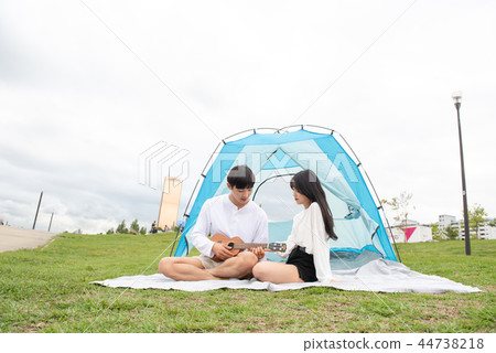 漢江約會,情侶,漢江公園,帳篷 漢江約會,情侶,漢江公園,帳篷 44738218